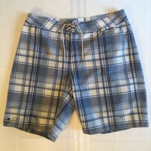 Polo Ralph Lauren Classic Blue & White Plaid Design Board Shorts Size 34